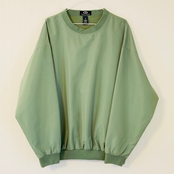 Vantage Other - Men’s Vantage Green Crewneck Windbreaker Pullover Large